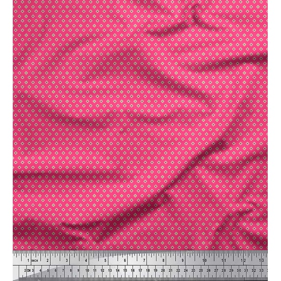 Soimoi Cotton Voile Fabric Plus Sign Small Print Sewing Fabric Yard 56 Inch Wide