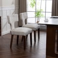 thumbnail image 4 of Mid Century Modern Dining Chairs Set of 2, Farmhouse Chenille Fabric Upholstered Accent Side Chair,Kitchen Chairs with Hardwood Frame, 4 of 11