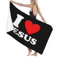 thumbnail image 5 of Toallas de baño con la frase "Amo a Jesús", toalla de playa, toalla de manos de secado rápido, toalla suave y absorbente para adultos y niños, 5 of 5