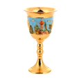 thumbnail image 1 of Copa Medieval Vintage de cristal en relieve, Mini copa de comunión, decoración de aniversario grabada, de Metal para bendición del hogar azul claro, 1 of 8