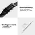 thumbnail image 3 of Uxcell Genuine Leather Band Smooth Flat Leather Watch Strap for Men and Women Black/Black 16mm, 3 of 7