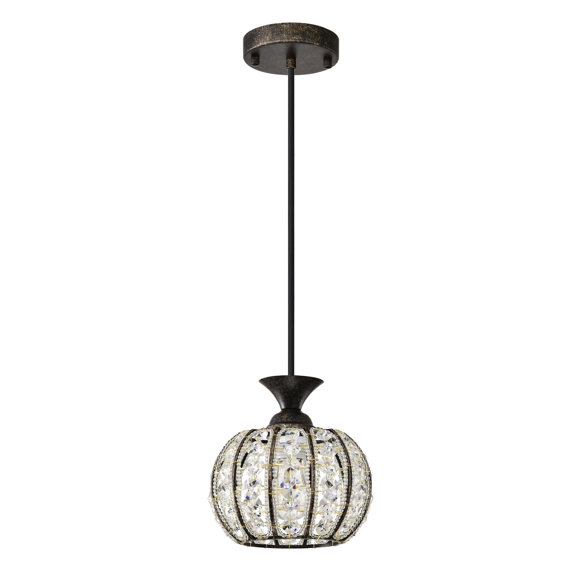 Doree 7.5 in. 1-Light Indoor Antique Bronze Finish Pendant Light