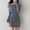 Gray, variant on Off Shoulder Dress, Ribbed Knit Bodycon Mini Dress, Casual Winter Dress with Lapel and Adjustable Straps