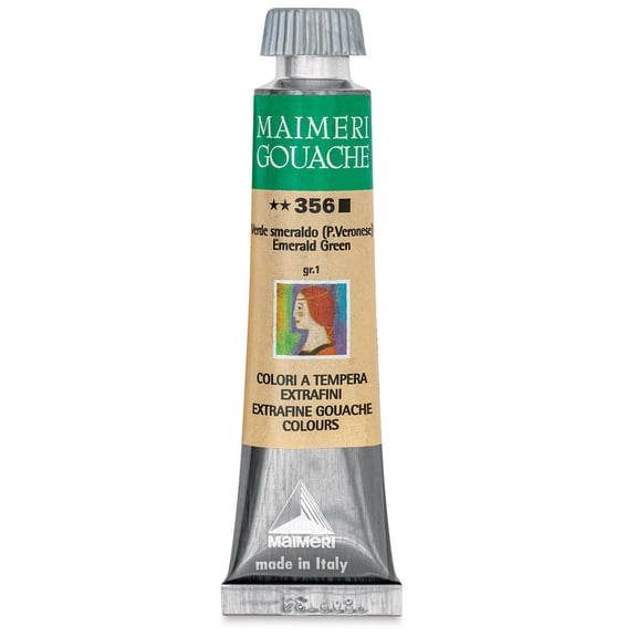 Maimeri Artist Gouache - Emerald Green, 20 ml tube