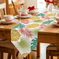 thumbnail image 2 of Colorful Palm Leaves Table Runner Linen Burlap Table Runner 120 Inches Long Tropical Botanical Summer Dresser Scarves for Kitchen Island Coffee Dining Room Party Wedding Holiday Decor 13"x120", 2 of 8