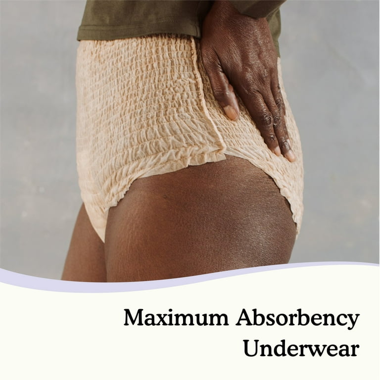 Because Premium Maximum Incontinence Underwear for Women, Small/Medium,  Beige, 80 count