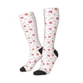 thumbnail image 2 of Balery Red coral and scallop seashell Printed Novelty Socks Men's Women's Crew Socks Sports Socks Knee High Socks Cotton Socks Quirky and Cool Socks, 2 of 9