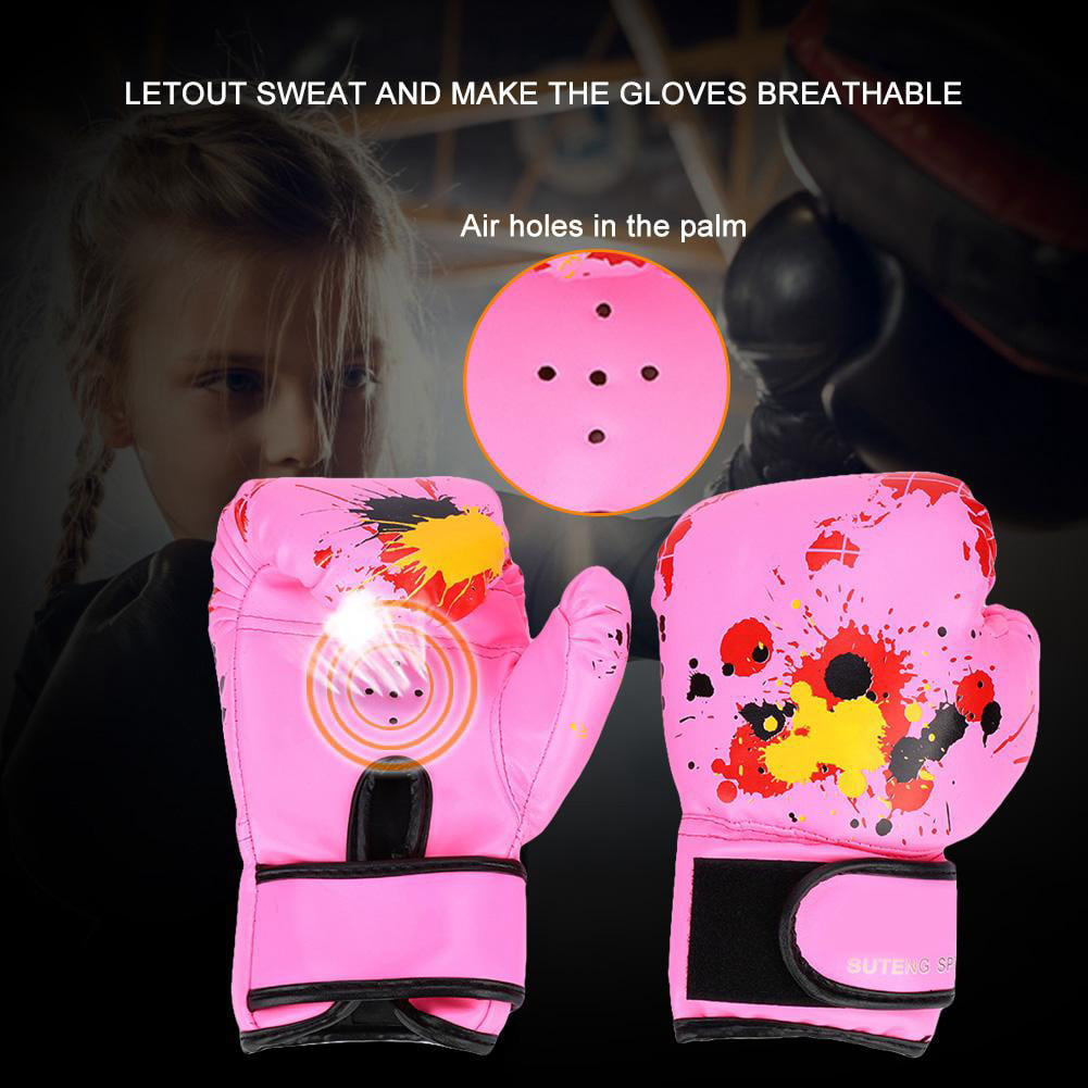 pink Baby Girls Boys Children Boxing Gloves Punch Training Kid Fight Mitts 