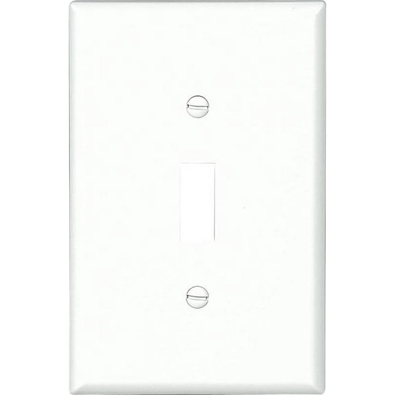 Eaton Wiring Devices PJ1W-10-L Switch Wallplate, 4.87 in L, 3.13 in W, 1 -Gang, Polycarbonate, White, Smooth