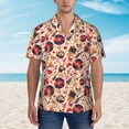 thumbnail image 2 of Teaboi gold Skull Guitar record for Men's Short Sleeve Hawaiian Shirt, Button Down Shirt for Beach Vacation,X-Large, 2 of 7