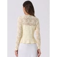 thumbnail image 3 of DARING DIVA Women's Ruffled Hem Floral Lace Crop Shrug Cardigan XL Light Beige, 3 of 6