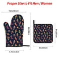 thumbnail image 2 of Pofeuu Colorful Birds Print Oven Mitts and Pot Holders 4 pcs Set,High Heat Resistant 500 Degree Extra Thicken Long Kitchen Cotton Oven Glove for Cooking, 2 of 6