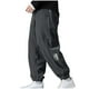 thumbnail image 2 of Pantalones largos para hombre, color liso, holgados, informales, con bolsillo, cordón ajustable, cintura elástica, pantalones deportivos de poliéster para hombre., 2 of 6
