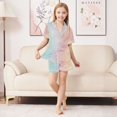 thumbnail image 6 of FORMRS Kids Short Sleeve Top and Pants Pajama Set Unisex Satin 2-Piece Sleepwear, Sizes 5-6Y, Wavy Striped, 6 of 8