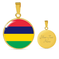 thumbnail image 4 of Pendentif Collier Drapeau de Maurice en Acier Inoxydable Ou or 18 Carats 18-22", 4 of 7