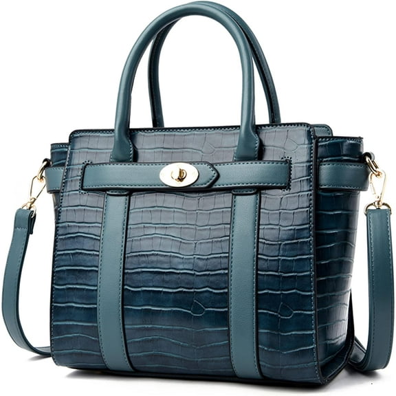 Shoulder Bag for Women Fashion Large Capacity Crocodile Pattern Soft PU Leather Handbag Tote Bag Satchel