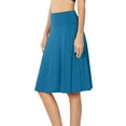 thumbnail image 6 of Womens High Waist Fold Over A-Line Flared Midi Swing Skirt, 6 of 8