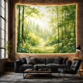 thumbnail image 6 of Deciduous Forest Beside a Winding Stream, Serene Digital Art for Nature Lovers, Woodland Home Decor, Housewarming Gift, Tapestry Wall Hanging for Bedroom and Study Room, 6 of 7