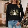 thumbnail image 2 of larppty Womens Casual Christmas Shirts Snowman Tree Printed Holiday Long Sleeve Xmas Graphic Party Tees (Black, 3XL), 2 of 8