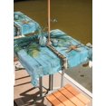 thumbnail image 2 of Square Outdoor Tablecloth with Umbrella Hole Coastal Blue Green Outside Table Cloth Waterproof Patio Table Cover Ocean Beach Tropical Plant Starfish Zipper Tablecloths for Picnic Camping 60x60 Inch, 2 of 8