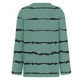 thumbnail image 5 of Lenpel T Shirts for Women Long Sleeve Crew Neck Side Split Striped Tunic Tops Loose Blouses Soft Casual Tees(Green,Large), 5 of 5