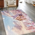 thumbnail image 2 of 3'x5' Area Rugs, Pink Blue Christmas Indoor Outdoor Area Rug for Living Room Bedroom, Xmas Snowflake Tree Washable Bathroom Rugs Kitchen Floor Carpet Mats Home Decor Aesthetic, 2 of 8