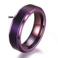 thumbnail image 2 of PAMTIER Men's Tungsten Steel 6MM Classic Plain Brushed Matt Finish Mid Finger Wedding Ring Comfort Fit European and American Style Purple Size 9, 2 of 6