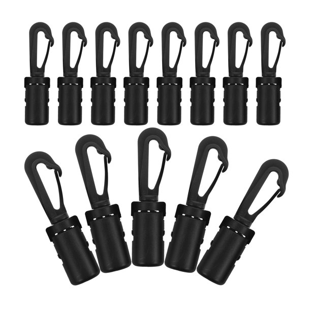 unbranded 20Ud Gancho Elástico Negro Para De Embarcaciones Resistente Y Práctico Para Kayak Y Bote