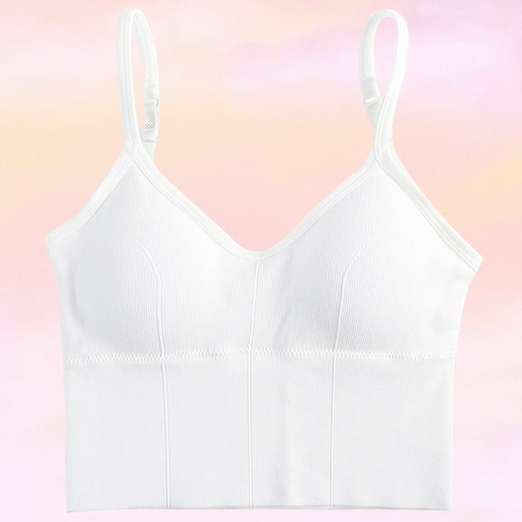 WHAMVOX  Wireless Bra Sports Bras for Women Strapless Full Support Yoga Underwear Seamless Miss White