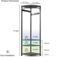 thumbnail image 3 of Bingirl Corner Coat Rack with Shoe Bench Entryway and 6 Double Hooks Corner Hall Tree - Corner Clothes Rack with Storage Corner Tree with Organizer Shoe Bench Shelf for Entryway Hallway Closet, 3 of 6