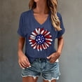 thumbnail image 2 of Womens T Shirts Summer Tops Casual Print V Neck Short Sleeves Clothes, 2 of 4