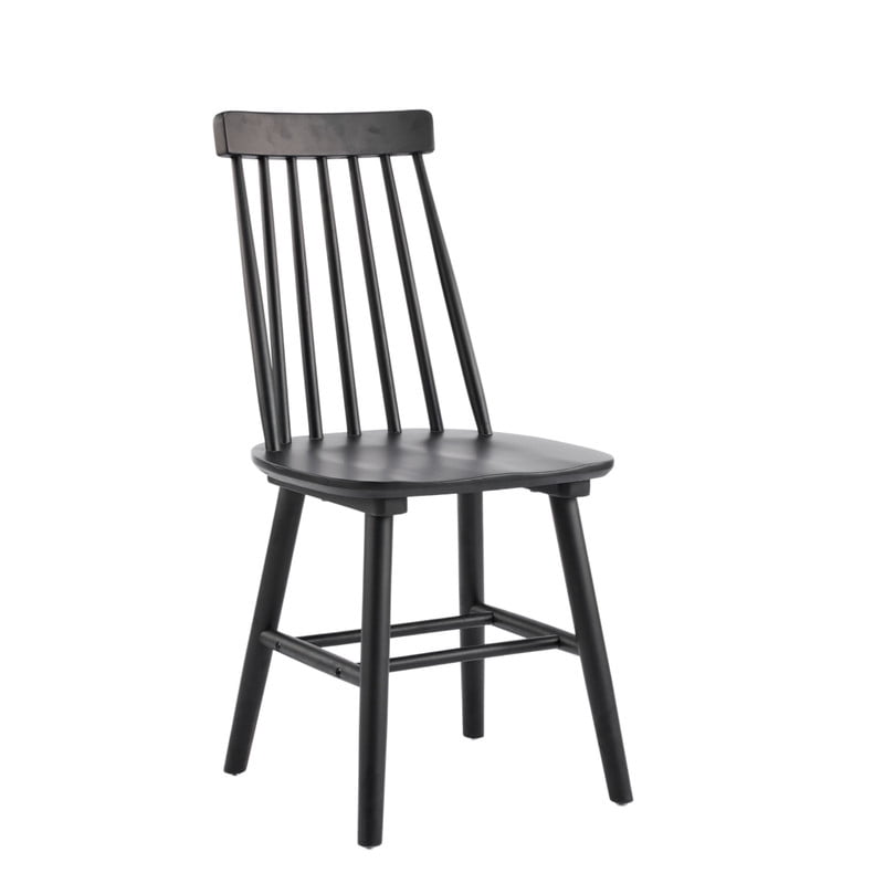 2-Pack Wooden Dining Chairs, Solid Wood Spindle Back Side Chair Set of 2, Mid-Century Modern Armless Kitchen Chairs for Dining Living Room