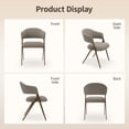 thumbnail image 6 of EOP Dining Chairs Set of 2, Mid Century Modern Fabric Kitchen Arm Chairs, Upholstered Dining Room Chairs with Iron Legs, Padded Seat for Living Room, Restaurant, Cafe, Taupe, 6 of 7