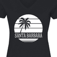 thumbnail image 4 of Inktastic Santa Barbara California Palm Tree Women's V-Neck T-Shirt, 4 of 5