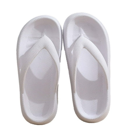 

Kukoosong Flip Flops for Women Couples Outside Wear Flip-flops Clip Toe Outdoor EVA Casual Flat Sandals Soft Soled Slippers Indoor Bathroom Shoes Flat Sandals for Women White 36-37