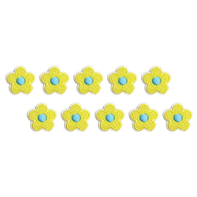 Injueey 10 Pieces Flower Iron on Patch Self-adhesive Practical Set Emergency Supplies Durable Tool for DIY Clothes Hats Shoes Bags Type2 NO2