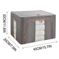 thumbnail image 3 of Clothes Storage Bag Foldable Storage Bin Closet Organizer with Reinforced Handle Sturdy Fabric Clear Window for Sweaters, Coats, T-shirts, Blankets, 1Pack (30x20x40cm/11.8x7.9x15.7in),Gray, 3 of 5