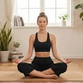 thumbnail image 5 of Women’s Capri Yoga Sweatpants with Pockets High Waist Drawstring Flared Pants Casual Workout Lounge Flare Leggings for Summer, 5 of 8