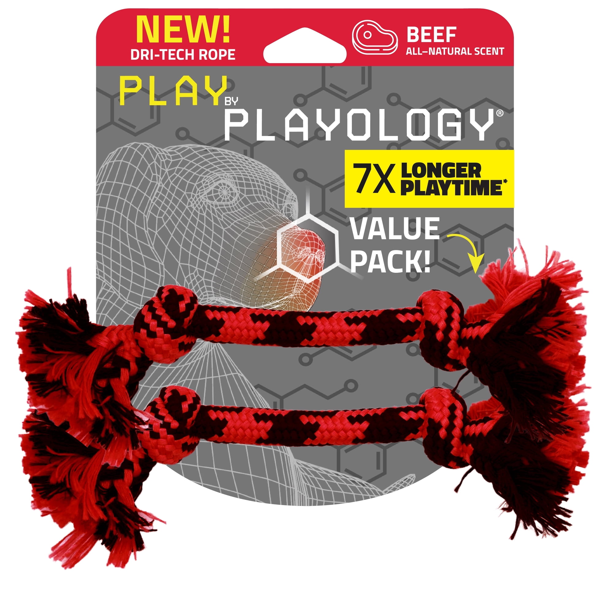 Play by Playology Dog Toys | Rope Dog Toy | Scented Toy Tug of War Rope 2-Pack, Small