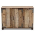 thumbnail image 3 of Bowery Hill Finished Wood 3-Door Shoe Cabinet in Rustic brown, 3 of 10