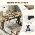 thumbnail image 4 of Bestier 70" Rectangular Dining Table for 6-8 People, Modern Farmhouse Kitchen Table with Sturdy Metal Legs, Large Industrial Wood Table for Family Gatherings, Party & Banquet, Brown, 4 of 11
