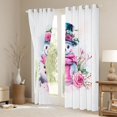 thumbnail image 3 of Manfei Kawaii Pink Snowman Curtains Pack of 2 (42x84 Each) for Child, Watercolor Rose Flower Curtains Blackout, Happy New Year Bedroom Curtains, Blackout Curtains Room Decor, 3 of 6