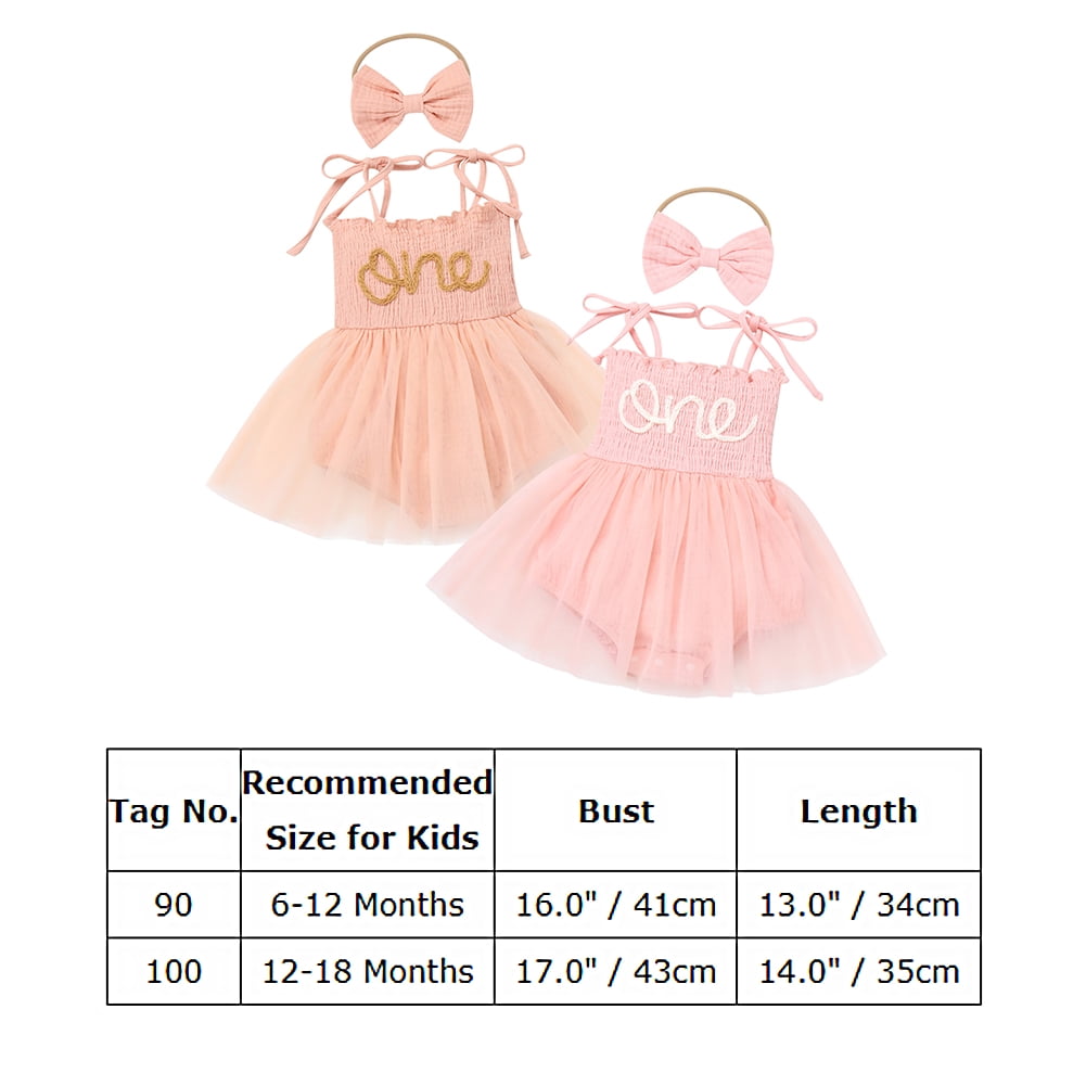 IDOPIP Baby Girls 1st Birthday Outfit Spaghetti Straps Romper Dress with Headband Cake Smash Outfit