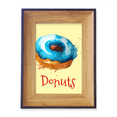 thumbnail image 1 of Acuarela pintada a mano azul dona postre Marco de imagen marco de escritorio, 1 of 4