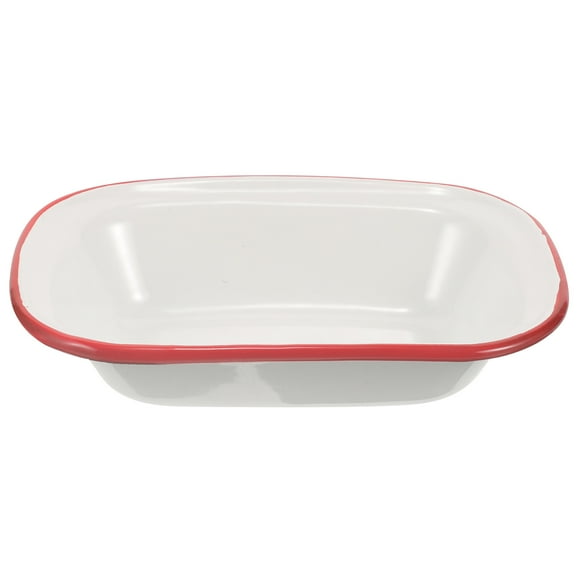 Moule à Pâtisserie en Émail Rouge Rectangulaire pour Cuisson Quotidienne à Domicile 1Ensemble 7.0x5.1x1.6In