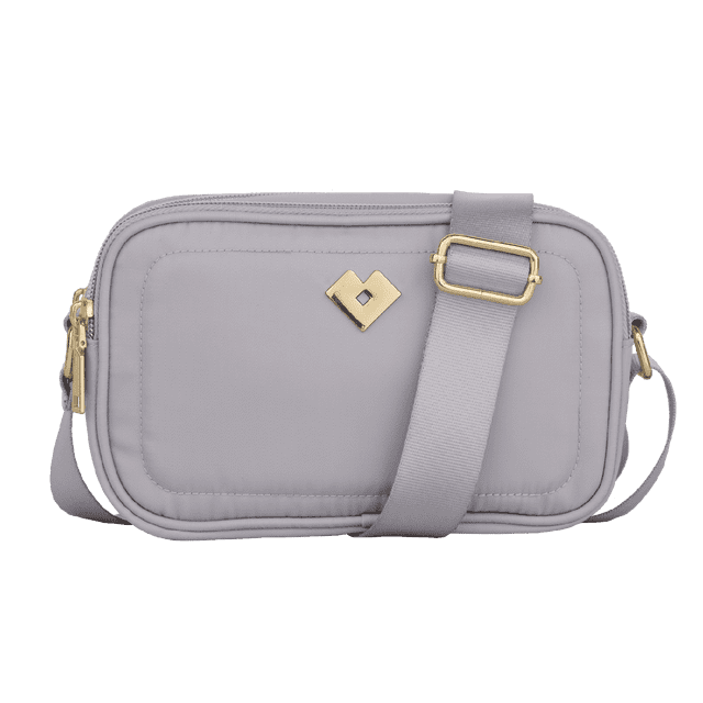 Bolsa crossbody mujer Moderna LuckyLy Ligera con MÚLTIPLES compartimentos repelente AL agua Modelo Nubia gris UNITALLA
