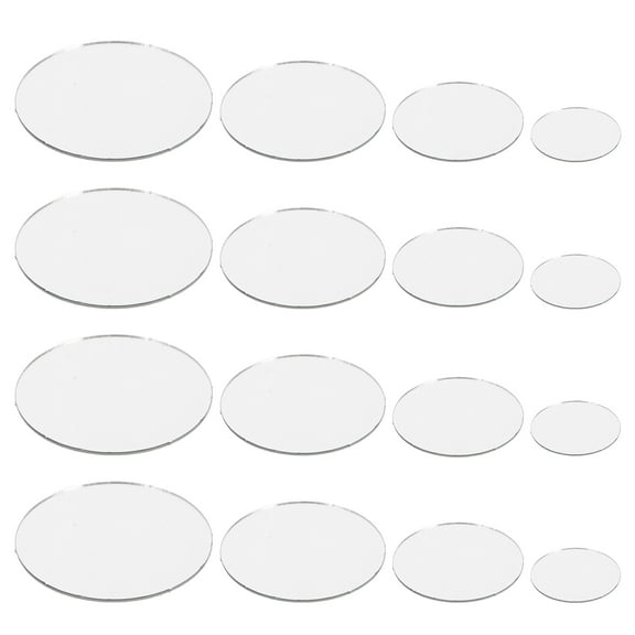 WASHWEPE Craft Mirrors Round Transparent 250Pcs 1.5X1.5X0.04In