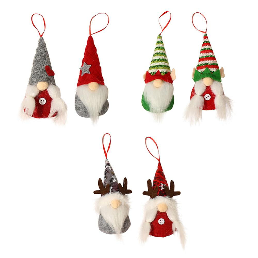 Details about    3 Christmas Blue Pink Red Gnome Felt Ornaments Home Decor