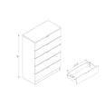 thumbnail image 4 of Modern 5 Drawer Dresser with Cutout Handle, Chest of Drawers, Storage Cabinet with for Living Room Hallway Entryway Home Office, 30.75''x 15.50''x 44'', Mahogany, 4 of 5