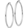 thumbnail image 2 of Sterling Silver Rhodium-Plated 3mm Round Hoop Earrings (61 X 59) Made In Mexico qe4398, 2 of 5